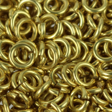 150 RAW Brass Bronze Jump Rings Jumprings - 6mm 16 Gauge 16G (1.2mm) - Clean Edge Cut Saw Cut Jumprings