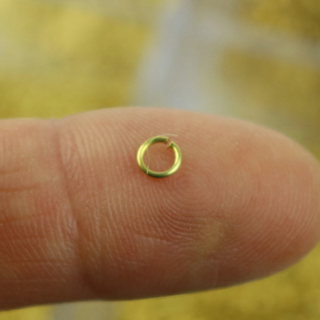 250 RAW Brass Bronze Jump Rings Jumprings - 4mm 24 Gauge 24G (0.5mm) - Clean Edge Cut Saw Cut Jumprings