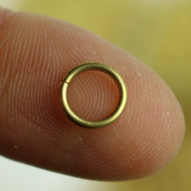 100 RAW Brass Bronze Jump Rings Jumprings - 8mm 18G (1.0mm) 18 Gauge - Clean Edge Cut Saw Cut Jumprings