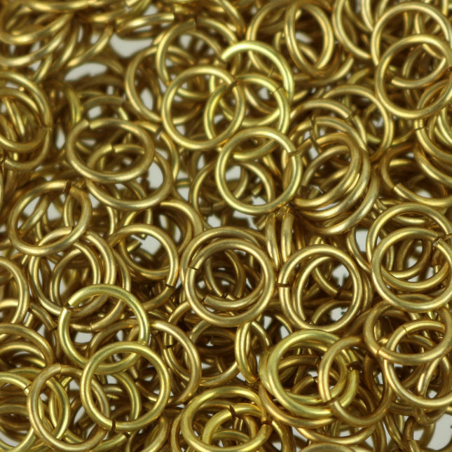 100 RAW Brass Bronze Jump Rings Jumprings - 8mm 18G (1.0mm) 18 Gauge - Clean Edge Cut Saw Cut Jumprings