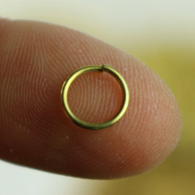 100 RAW Brass Bronze Jump Rings Jumprings - 8mm 20G (0.8mm) 20 Gauge - Clean Edge Cut Saw Cut Jumprings