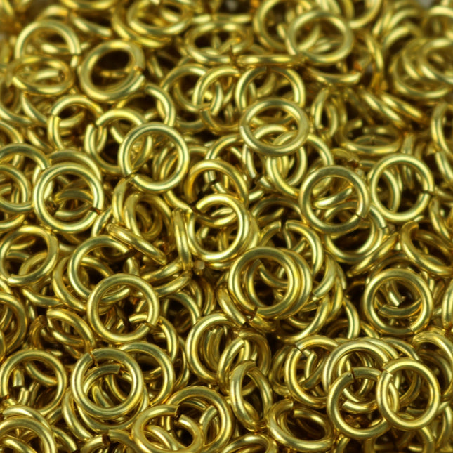100 RAW Brass Bronze Jump Rings Jumprings - 8mm 20G (0.8mm) 20 Gauge - Clean Edge Cut Saw Cut Jumprings
