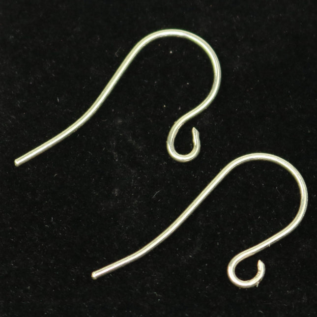 10 Sterling SILVER Simple Ear Wires Earrings hooks Earwires - 15x25mm 20Gauge 0.8mm Wire - 5 Pair Fish hook ear wire - ss742