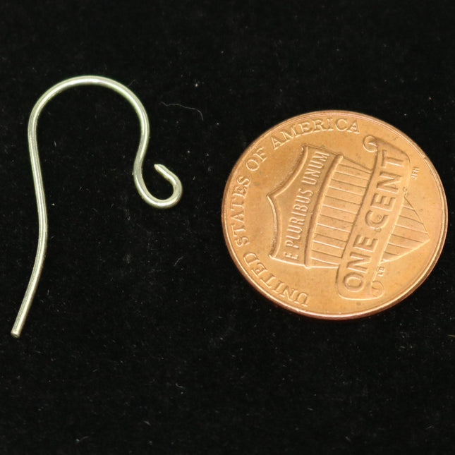 10 Sterling SILVER Simple Ear Wires Earrings hooks Earwires - 15x25mm 20Gauge 0.8mm Wire - 5 Pair Fish hook ear wire - ss742