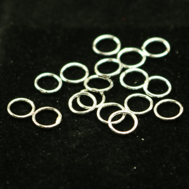 25Pcs Pure Silver 925 CLOSED Jump Rings - 5mm 22Gauge 22G 0.6mm - Sterling Silver Closed Jumprings