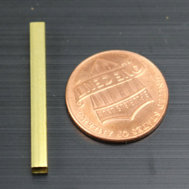 25 Square Raw Brass Tubes (30x3x3mm)