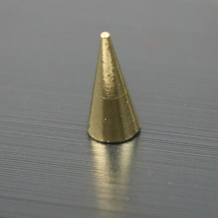 10 Raw Brass Spike - 4x8mm , Conical Spike , Spike Beads , Geometric Beads, Solid Brass