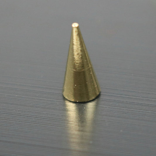 10 Raw Brass Spike - 4x8mm , Conical Spike , Spike Beads , Geometric Beads, Solid Brass