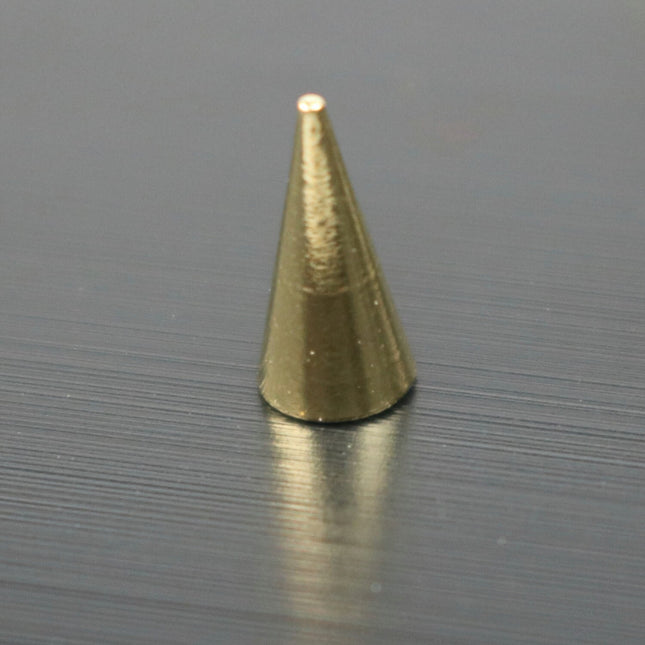 10 Raw Brass Spike - 4x8mm , Conical Spike , Spike Beads , Geometric Beads, Solid Brass