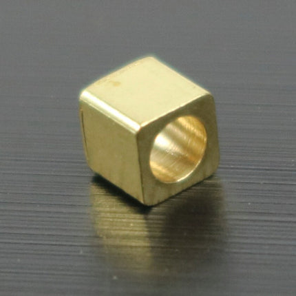 20 Raw Brass Square Cube Beads, End Caps - 3x3 mm 2.0mm Hole -  Solid Brass