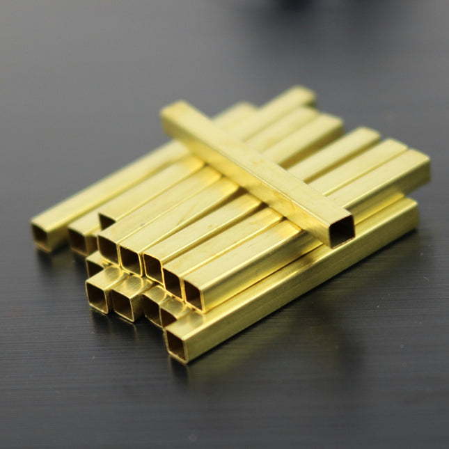 25 Square Raw Brass Tubes (30x3x3mm)