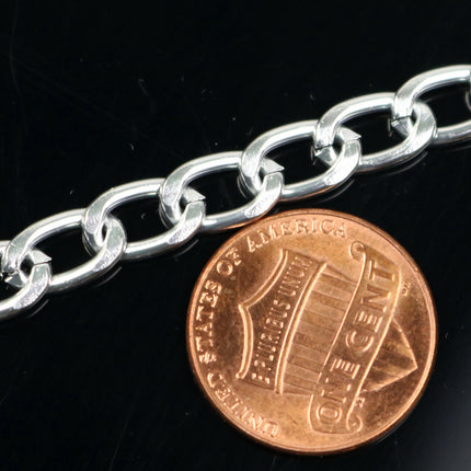 10 ft of Aluminum Facet Curb Chain - Silver TARNISH Resistant Tarnish FREE Anti Tarnished Silver Finished  - 11x6mm 1.7mm thickness - A052