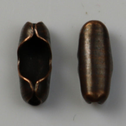 100 pcs Ball Chain Connector - 3.2mm Antique Copper - Clasp Insert type - Wholesale Lot