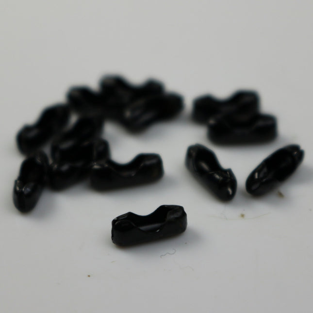 100 pcs Ball Chain Connector - 2.4mm BLACK - Clasp Insert type - Wholesale Lot