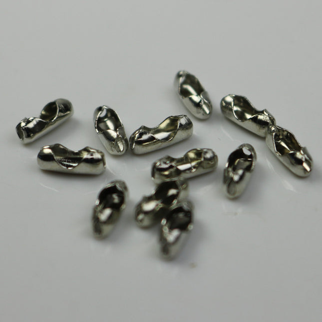 100 pcs Ball Chain Connector - 3.2mm Rhodium Plated Antique Silver - Clasp Insert type - Wholesale Lot