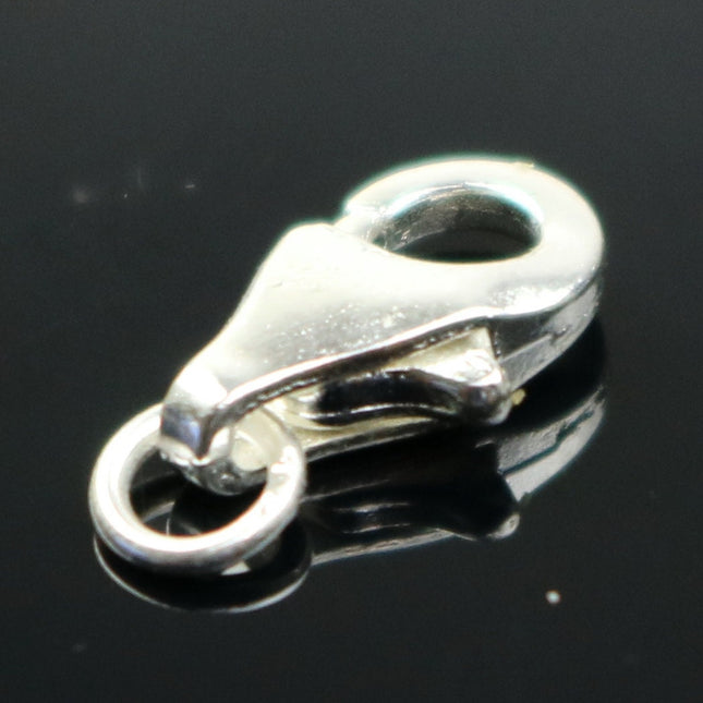 50 pcs Sterling Silver Lobster Clasp - 10mm Sterling Silver Plated Clasp with Open Jumpring (50pcs)