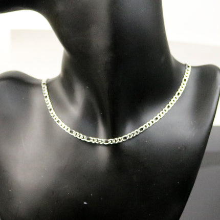 Stainless Steel FIGARO Chain Necklace - 19 inch (49 cm) 3.2mm width 1.1mm thickness