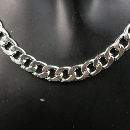 Stainless Steel MEN's Chunky Cuban Curb Chain Ready to Wear Necklace - 22 inch (55 cm) 8mm width 2.5mm Thickness