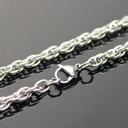 Stainless Steel MEN's Chunky Rope Multi Cable Chain Ready to Wear Necklace - 24 inch (60 cm) 6.0mm Thickness