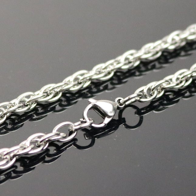 Stainless Steel MEN's Chunky Rope Multi Cable Chain Ready to Wear Necklace - 24 inch (60 cm) 6.0mm Thickness