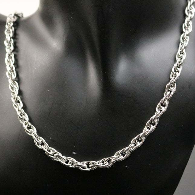 Stainless Steel MEN's Chunky Rope Multi Cable Chain Ready to Wear Necklace - 24 inch (60 cm) 6.0mm Thickness