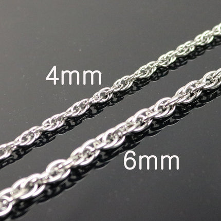 Stainless Steel MEN's Chunky Rope Multi Cable Chain Ready to Wear Necklace - 24 inch (60 cm) 6.0mm Thickness