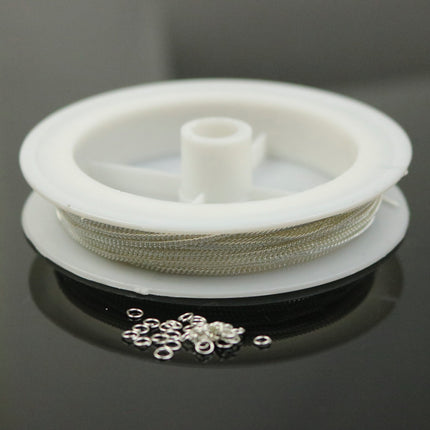 10 ft Reel Sterling Silver Plated FACET Tiny curb chain - 1.3mm soldered link - FREE adequate jump ring (10 pcs) - 1.3F