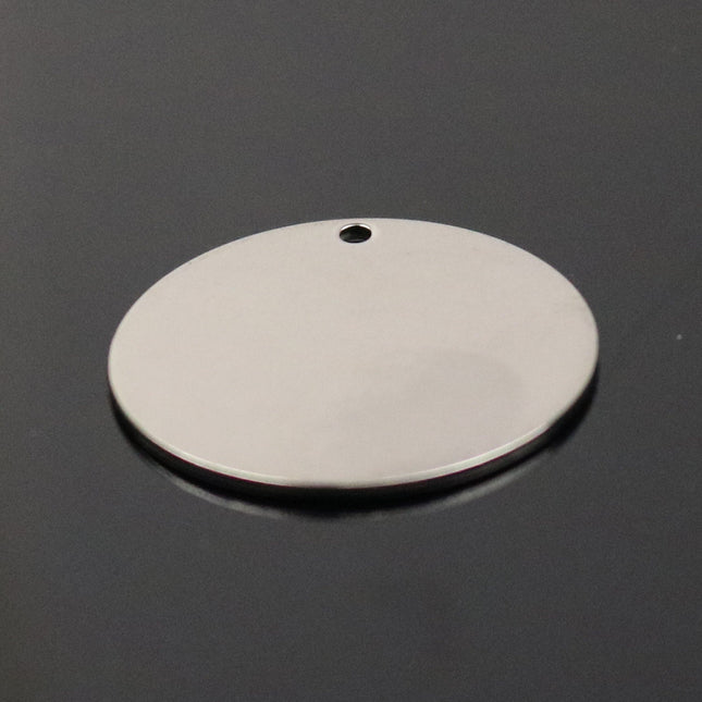 50 pcs of 1" Stainless Steel Stamping Blanks - 1 inch 25 mm 18 gauge 1.0mm thickness - Blank Stamping Metal Flat Discs Tags