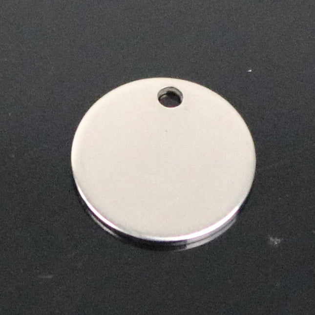 50 pcs of 12mm 1/2 inch Stainless Steel Stamping Blanks - 12mm 1/2 inch 18 gauge 1.0mm thickness - Blank Stamping Metal Flat Discs Tags