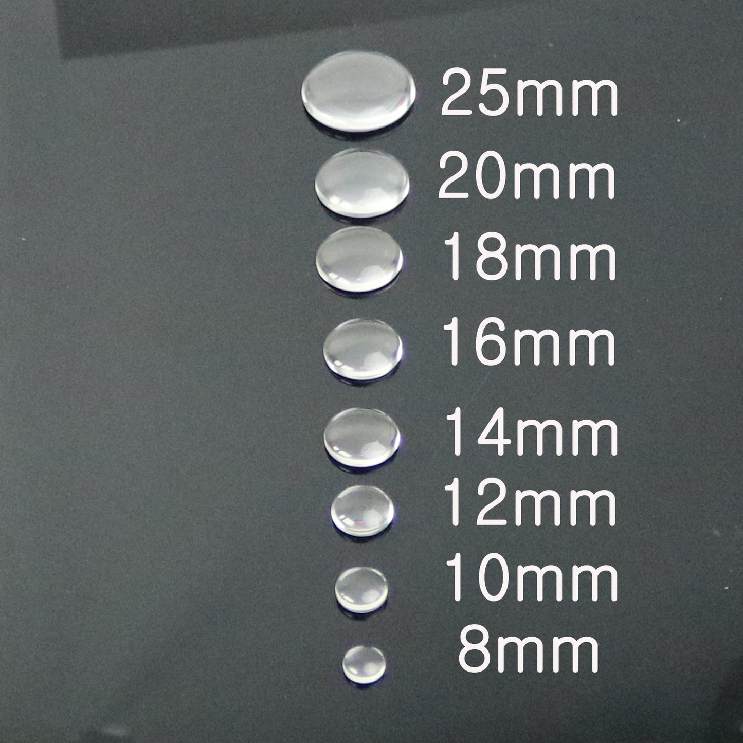 100 Glass Cabochons - 16mm 5/8inch - 5.2mm thickness -Circle Domed Magnifying Clear Round Glass Cabochon for Cameo Pendants, Photo Jewelry