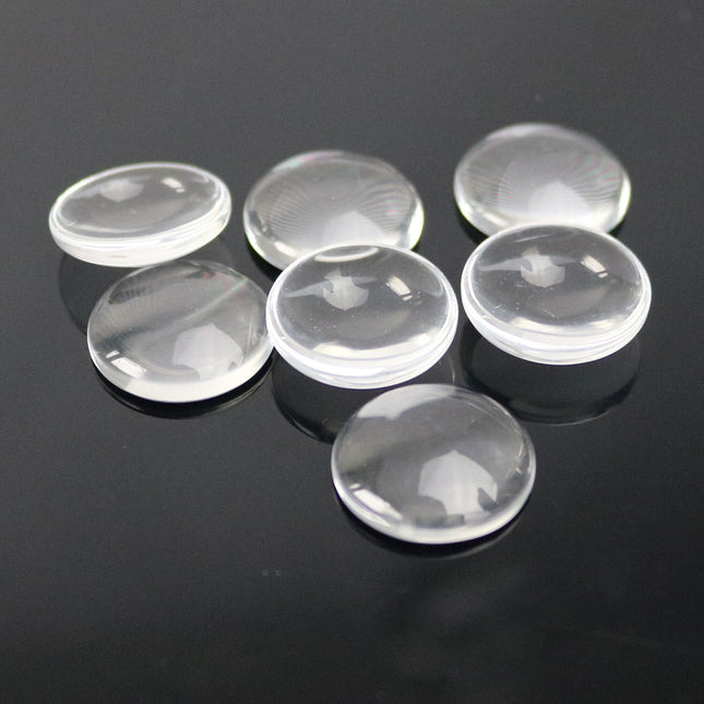 10 Pc Glass Cabochons - 18mm 3/4inch - 5.2mm thickness -Circle Domed Magnifying Clear Round Glass Cabochon for Cameo Pendants, Photo Jewelry