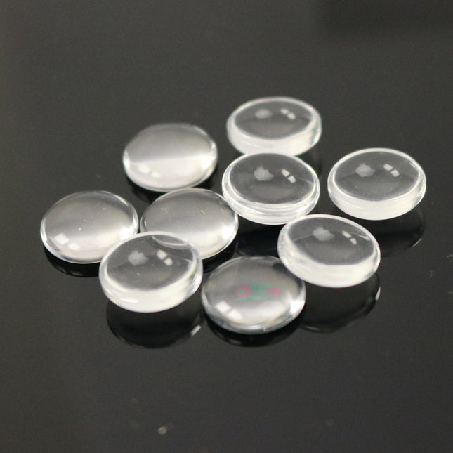 100 Glass Cabochons - 12mm 1/2inch - 4.5mm thickness -Circle Domed Magnifying Clear Round Glass Cabochon for Cameo Pendants, Photo Jewelry