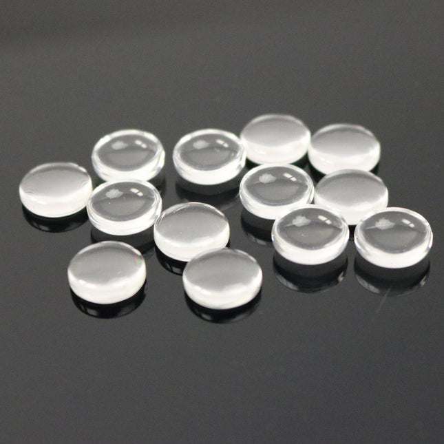 100 Glass Cabochons - 10mm 3/8inch - 3.8mm thickness -Circle Domed Magnifying Clear Round Glass Cabochon for Cameo Pendants, Photo Jewelry
