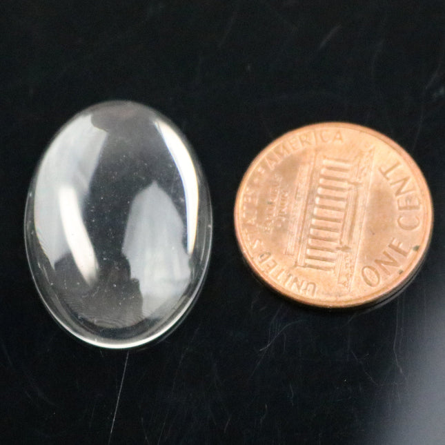 100 Glass Cabochons - 18x25mm - 5mm thickness - 3/4'x1' inch Oval Domed Magnifying Clear Glass Cabochon for Cameo Pendants, Photo Jewelry