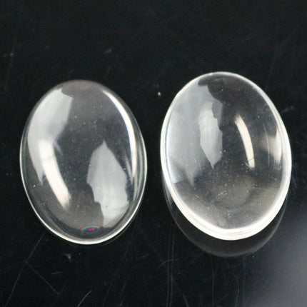 50 Glass Cabochons - 18x25mm - 5mm thickness - 3/4'x1' inch Oval Domed Magnifying Clear Glass Cabochon for Cameo Pendants, Photo Jewelry