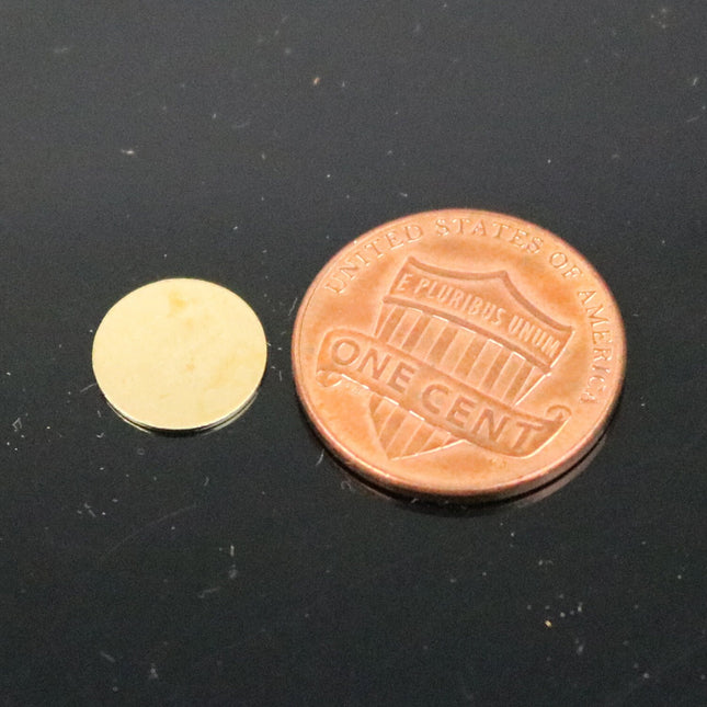 50 pcs of 10mm 3/8 inch raw BRASS Stamping Blanks No Hole - 10mm 3/8 inch 24 gauge 0.5mm thickness - GOLD Color Blank Stamping Discs Tags