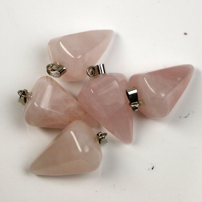 1, 5, 10pcs Hex POINT Charm Point Pendant - 14x21mm 9/16x13/16inch - Rose Quartz Gemstone Crystal Pendant U-Pick