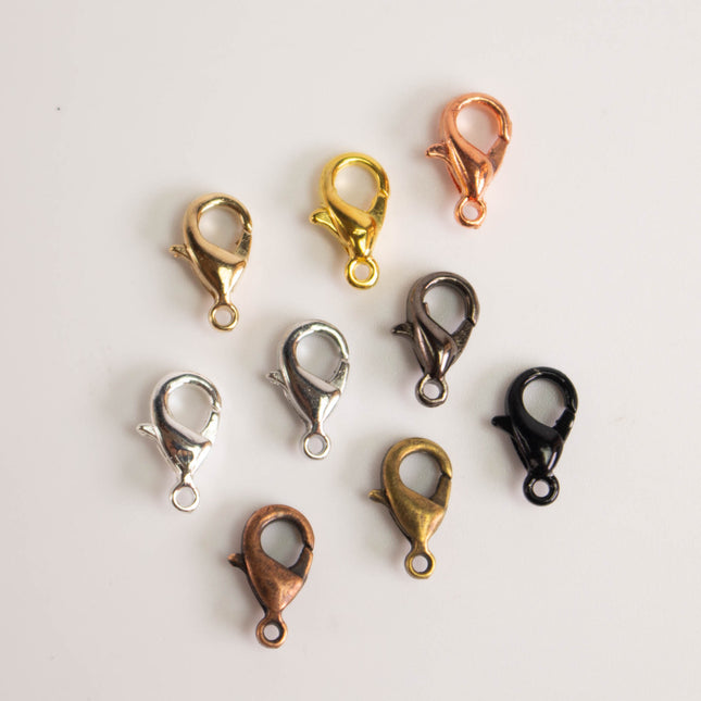 Lobster Clasps Alloy 10x5mm, Multiple Colors & Bulk Pack Options