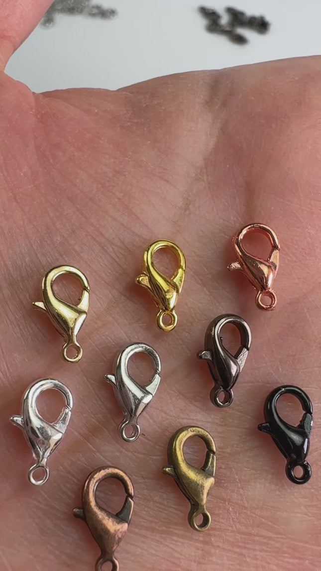 Lobster Clasps Alloy 10x5mm, Multiple Colors & Bulk Pack Options