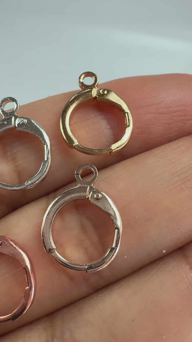 Anti Tarnish High Quality Round Leverback Earwire 12mm, Multiple Quantity and Color Options