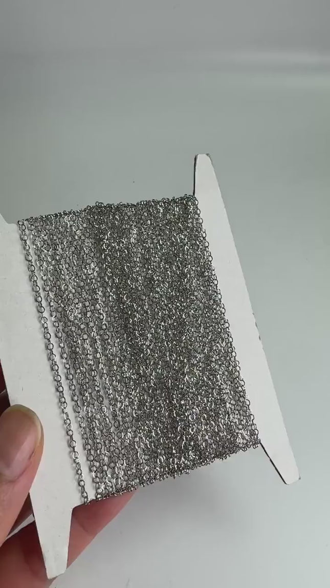 Stainless Steel 2.1mm Flat Cable Chain, Soldered Links, Bulk Jewelry Making Chain