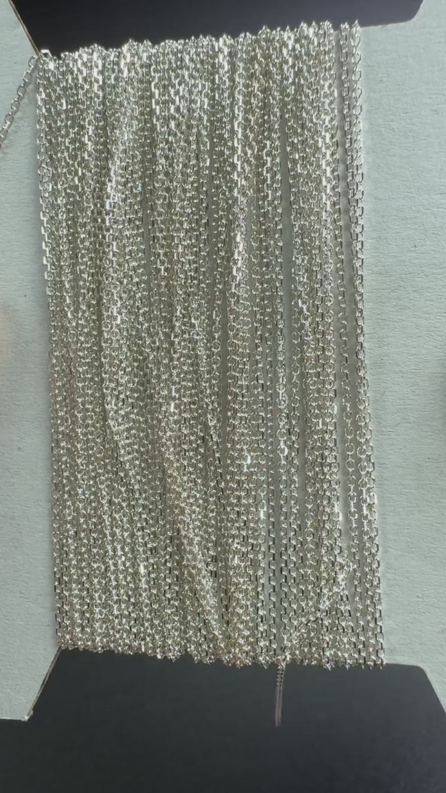 925 Sterling Silver Tiny Flat Cable Chain: 1.0x1.45mm