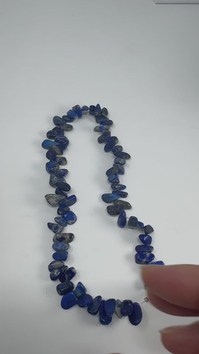Natural Lapis Lazuli Nugget Chip Beads, 8-15mm, 16 Inch Strand, AAA Blue Gemstone for Jewelry Making