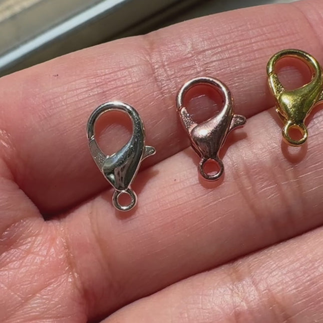 Anti Tarnish 14x8mm Lobster Clasps, Multiple colors and quantities