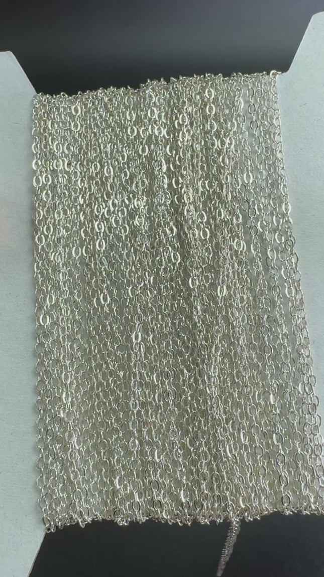 925 Sterling Silver Flat Cable Chain Bulk - (2.1x1.5mm)