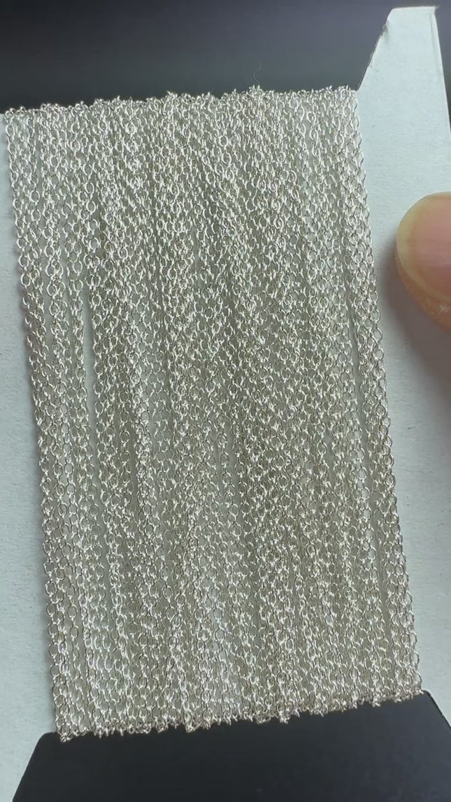 925 Sterling Silver Tiny Round Cable Chain: 1.6x1.2mm