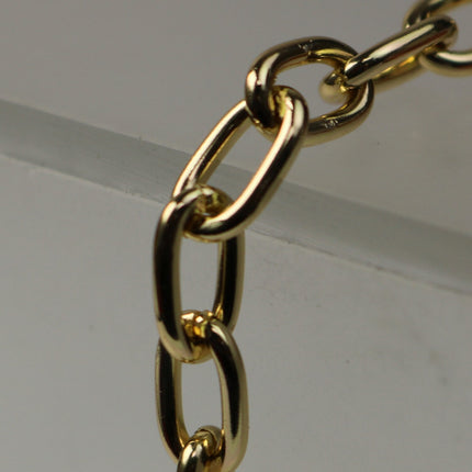 25 ft Aluminum Chain Fashion Cable Chain - Gold TARNISH Resistant Tarnish FREE Anti Tarnish Gold Finished  - 12x7mm 1.8mm Chunky - A025