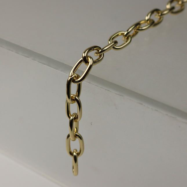 25 ft Aluminum Chain Fashion Cable Chain - Gold TARNISH Resistant Tarnish FREE Anti Tarnish Gold Finished  - 12x7mm 1.8mm Chunky - A025