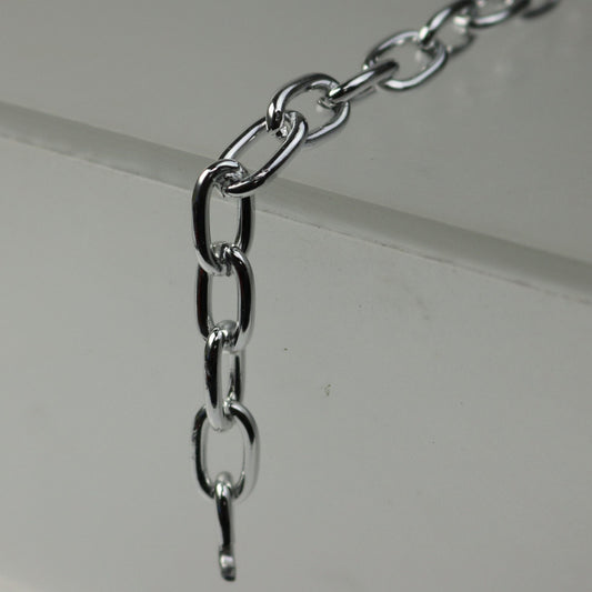 25 ft Aluminum Chain Fashion Cable Chain - Silver Tarnish FREE Anti Tarnished Silver Finished  - 12x7mm 1.8mm thickness Chunky - A025