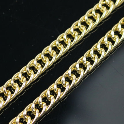 10 ft Aluminum Chain DOUBLE Curb Chain - Gold TARNISH Resistant Tarnish FREE Anti Tarnish Gold Finished  - double 11x7mm 1.4mm Chunky